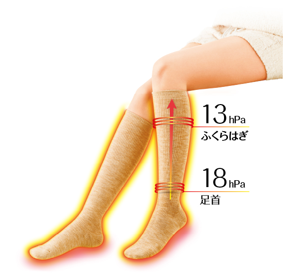 足首 18Pa／ふくらはぎ 13hPa